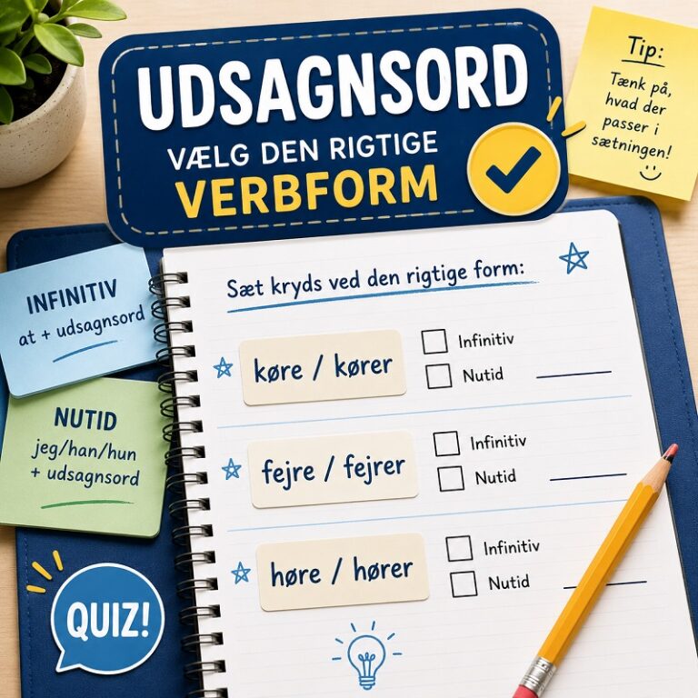 Find det rigtige udsagnsord